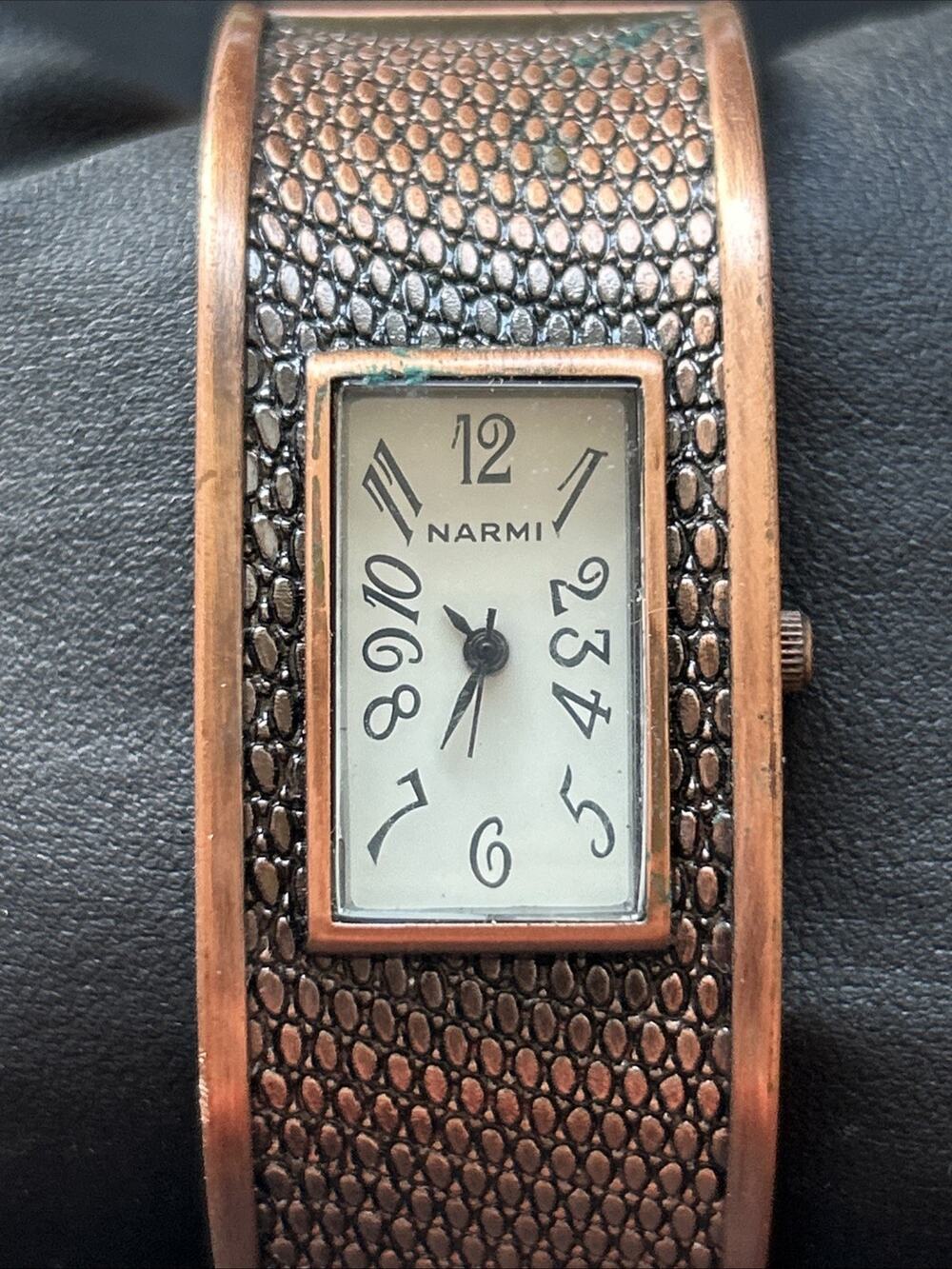 Narmi Bronze Tone Women’s Quartz Cuff Watch